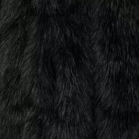 Black Casual Women's Faux Fur Coat - Picture 7 of 9